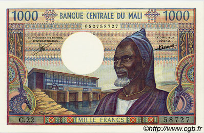 1000 Francs MALí  1973 P.13c SC+