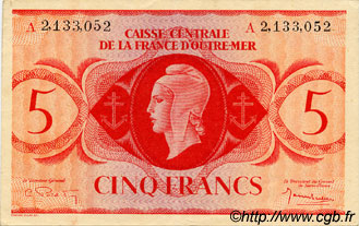 5 Francs AFRIQUE ÉQUATORIALE FRANÇAISE  1943 P.15d EBC+