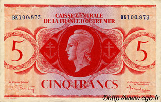 5 Francs AFRIQUE ÉQUATORIALE FRANÇAISE  1943 P.15b VF