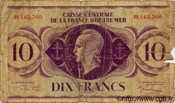10 Francs FRENCH EQUATORIAL AFRICA  1943 P.16b G