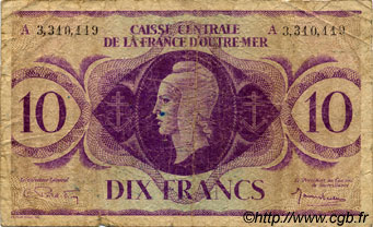 10 Francs AFRIQUE ÉQUATORIALE FRANÇAISE  1943 P.16d RC