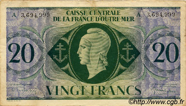 20 Francs FRENCH EQUATORIAL AFRICA  1946 P.17d VF