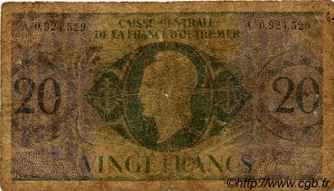 20 Francs AFRIQUE ÉQUATORIALE FRANÇAISE  1946 P.17d q.B
