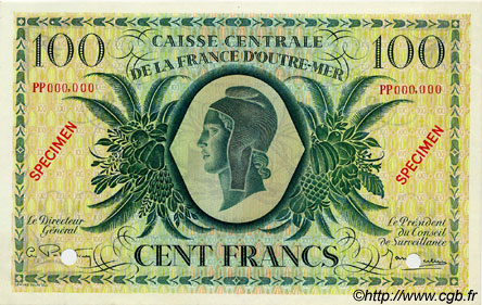 100 Francs Spécimen AFRIQUE ÉQUATORIALE FRANÇAISE  1946 P.18s AU