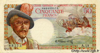 50 Francs Belain d Esnambuc AFRIQUE ÉQUATORIALE FRANÇAISE  1946 P.23 fVZ