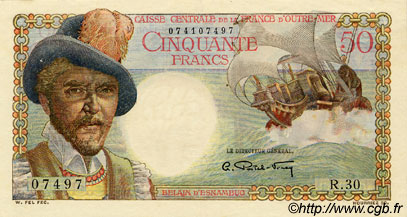 50 Francs Belain d Esnambuc AFRIQUE ÉQUATORIALE FRANÇAISE  1946 P.23 SPL