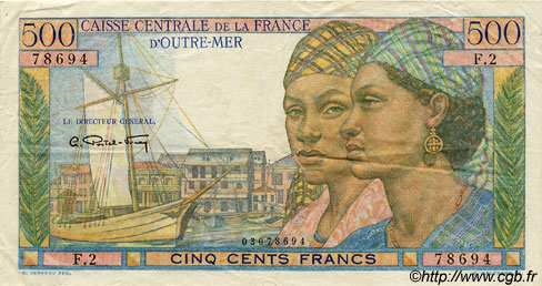 500 Francs Pointe à Pitre FRENCH EQUATORIAL AFRICA  1946 P.25 VF