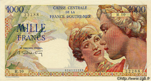 1000 Francs Union Française FRENCH EQUATORIAL AFRICA  1946 P.26 XF