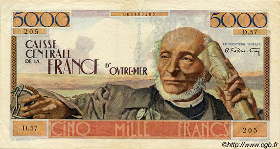 5000 Francs Schoelcher AFRIQUE ÉQUATORIALE FRANÇAISE  1946 P.27 SS