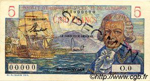 5 Francs Bougainville Spécimen AFRIQUE ÉQUATORIALE FRANÇAISE  1957 P.28s XF