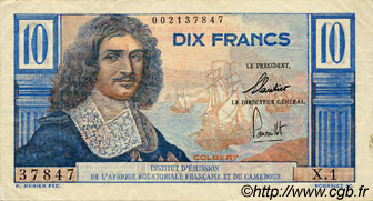 10 Francs Colbert AFRIQUE ÉQUATORIALE FRANÇAISE  1957 P.29 TTB+