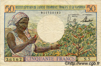 50 Francs AFRIQUE ÉQUATORIALE FRANÇAISE  1957 P.31 MBC