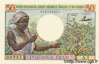 50 Francs Petit numéro AFRIQUE ÉQUATORIALE FRANÇAISE  1957 P.31 UNC-