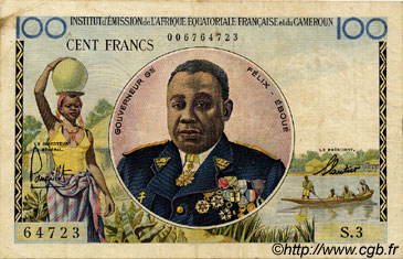 100 Francs AFRIQUE ÉQUATORIALE FRANÇAISE  1957 P.32 VF