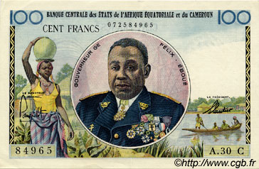 100 Francs EQUATORIAL AFRICAN STATES (FRENCH)  1961 P.01c VZ+