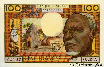 100 Francs EQUATORIAL AFRICAN STATES (FRENCH)  1962 P.03a SC+