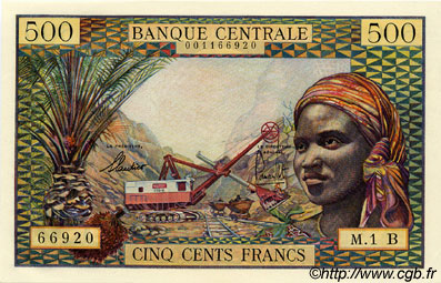 500 Francs EQUATORIAL AFRICAN STATES (FRENCH)  1963 P.04b SC+