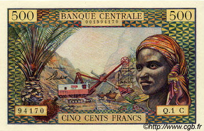 500 Francs EQUATORIAL AFRICAN STATES (FRENCH)  1963 P.04c UNC-