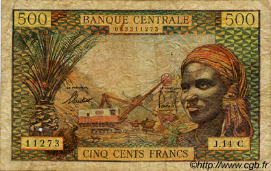 500 Francs EQUATORIAL AFRICAN STATES (FRENCH)  1965 P.04g SGE