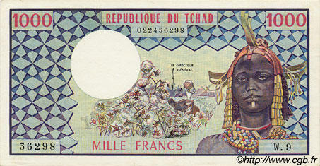 1000 Francs CHAD  1978 P.03b UNC-