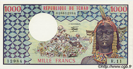1000 Francs CHAD  1978 P.03c SC+