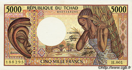 5000 Francs CHAD  1984 P.11 UNC-