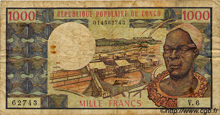 1000 Francs CONGO  1978 P.03d G