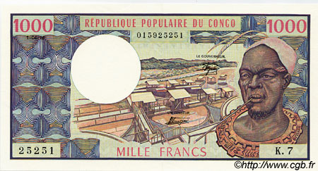 1000 Francs CONGO  1978 P.03d SC