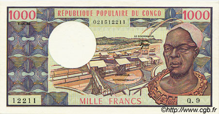 1000 Francs CONGO  1982 P.03e UNC