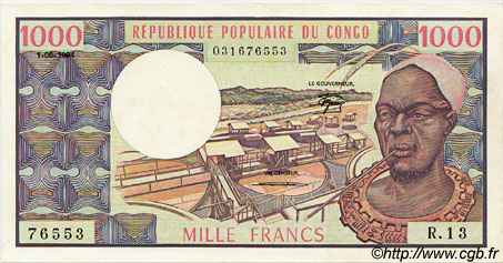 1000 Francs CONGO  1984 P.03e SC+