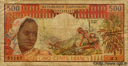 500 Francs GABON  1974 P.02a G