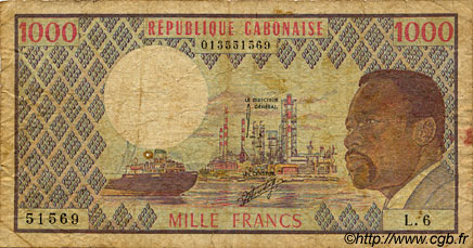 1000 Francs GABUN  1978 P.03c SGE