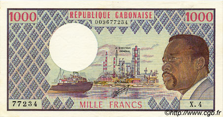 1000 Francs GABON  1978 P.03c XF