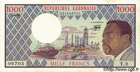 1000 Francs GABON  1978 P.03d XF