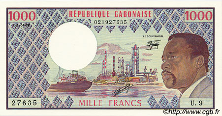 1000 Francs GABóN  1978 P.03d SC+