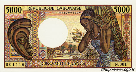 5000 Francs GABUN  1984 P.06a ST