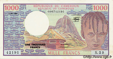 1000 Francs KAMERUN  1984 P.21 fST