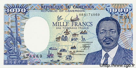 1000 Francs CAMEROON  1988 P.26a UNC
