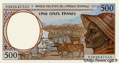 500 Francs ZENTRALAFRIKANISCHE LÄNDER  1993 P.201Ea fST