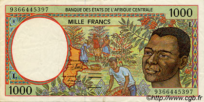 1000 Francs STATI DI L  AFRICA CENTRALE  1993 P.402La q.SPL
