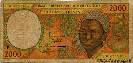 2000 Francs STATI DI L  AFRICA CENTRALE  1993 P.203Ea B