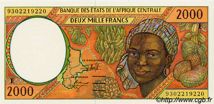 2000 Francs STATI DI L  AFRICA CENTRALE  1993 P.203Ea FDC