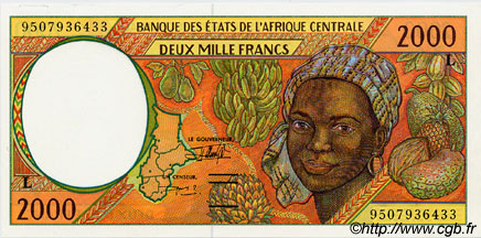 2000 Francs CENTRAL AFRICAN STATES  1995 P.403Lc AU