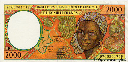 2000 Francs STATI DI L  AFRICA CENTRALE  1997 P.603Pd q.SPL