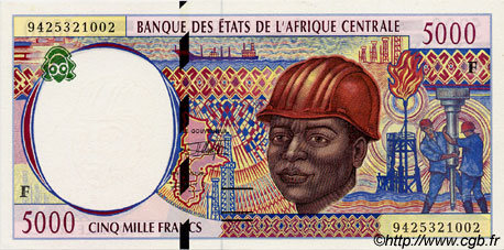 5000 Francs ESTADOS DE ÁFRICA CENTRAL
  1994 P.304Fa SC+