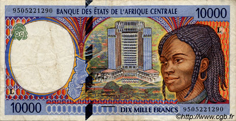 10000 Francs CENTRAL AFRICAN STATES  1995 P.405Lb F