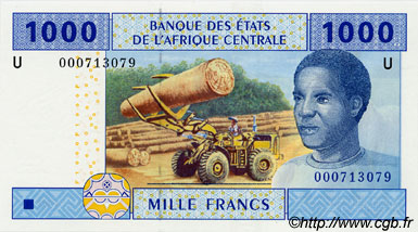 1000 Francs STATI DI L  AFRICA CENTRALE  2002 P.207Ua FDC