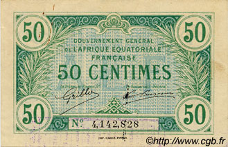 50 Centimes AFRIQUE ÉQUATORIALE FRANÇAISE  1917 P.01a XF
