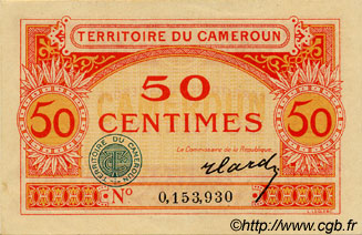 50 Centimes CAMEROON  1922 P.04 XF