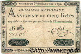 5 Livres FRANCIA  1791 Laf.145 BB
